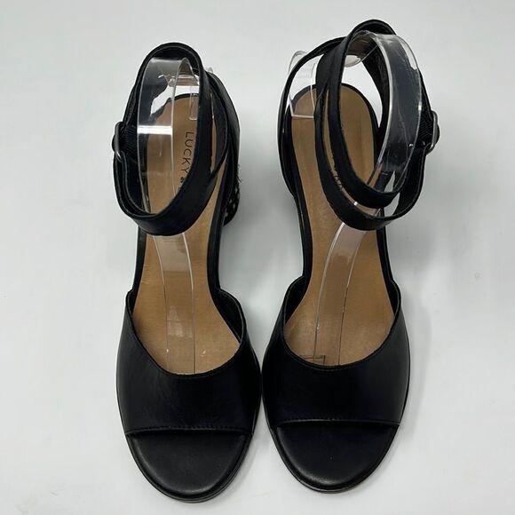Lucky Brand Pernilla Round Heel Leather Sandals Size 8.5‎ - Picture 4 of 8